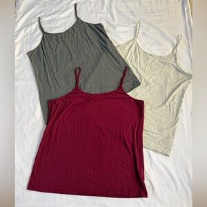 Time and Tru Trio Women's Tank Tops - Charcoal, Light Gray, Burgundy